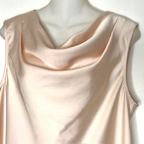 NWOT J.CREW .365 SUBTILE PINK SATIN LOOK COWL NECK SLEEVELESS TOP SIZE MEDIUM - Picture 3 of 9